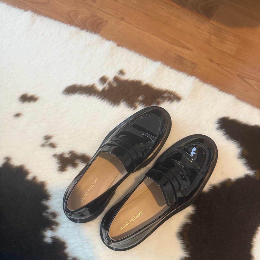 Stuart Weitzman Glossy Black Women's Slip-Ons